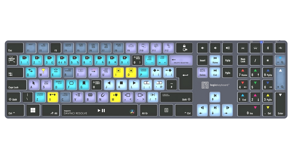 DaVinci Resolve "Classic" layout<br>TITAN Wireless Backlit Keyboard - Windows<br>UK English